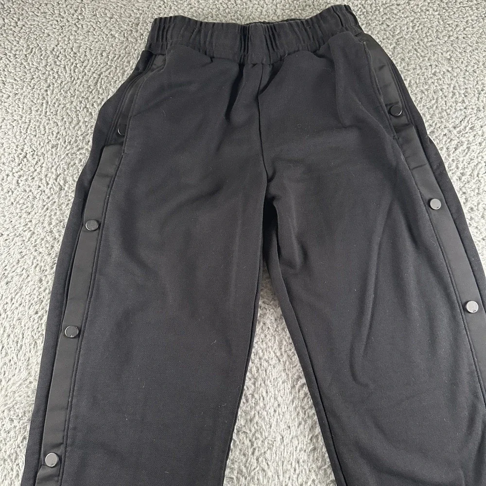 Alo Track Pants Womens S Black Snap Away Tear Away Sweatpants Active Lounge